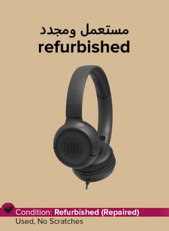 JBL Refurbished - Tune 500 Wired On-Ear Headphones Black  - Image 1