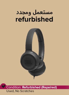 JBL Refurbished - Tune 500 Wired On-Ear Headphones Black  - Image 1