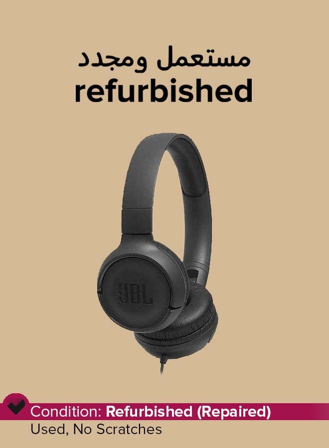 JBL - Refurbished - Tune 500 Wired On-Ear Headphones Black - Image 1