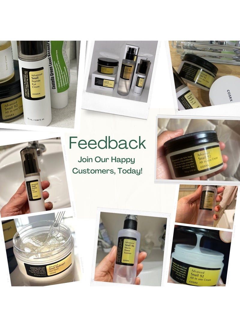 مجموعة العناية الكاملة بالبشرة الحلزونية، خلاصة الحلزون المتطورة 96 Mucin Power Essence، كريم 92 All-in-One، كريم العيون الببتيدي، ومنظف جل المخاط - Image 2