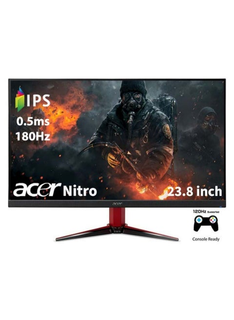 Nitro VG240Y LED Gaming Monitor 23.8-inch FHD (1920x1080), IPS Panel Technology, Response Time 0.5ms, Refresh Rate 180Hz, DisplayHDR 10, AMD FreeSync Premium technology, ZeroFrame, Built-in Speakers Black