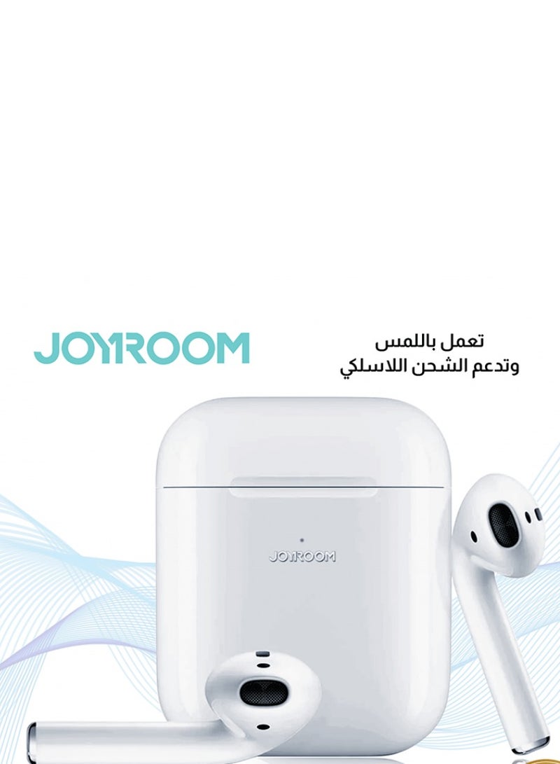 JOYROOM TWS Semi In-Ear Earphones Wireless Earbuds With Power Box Standard Version White  - Image 3
