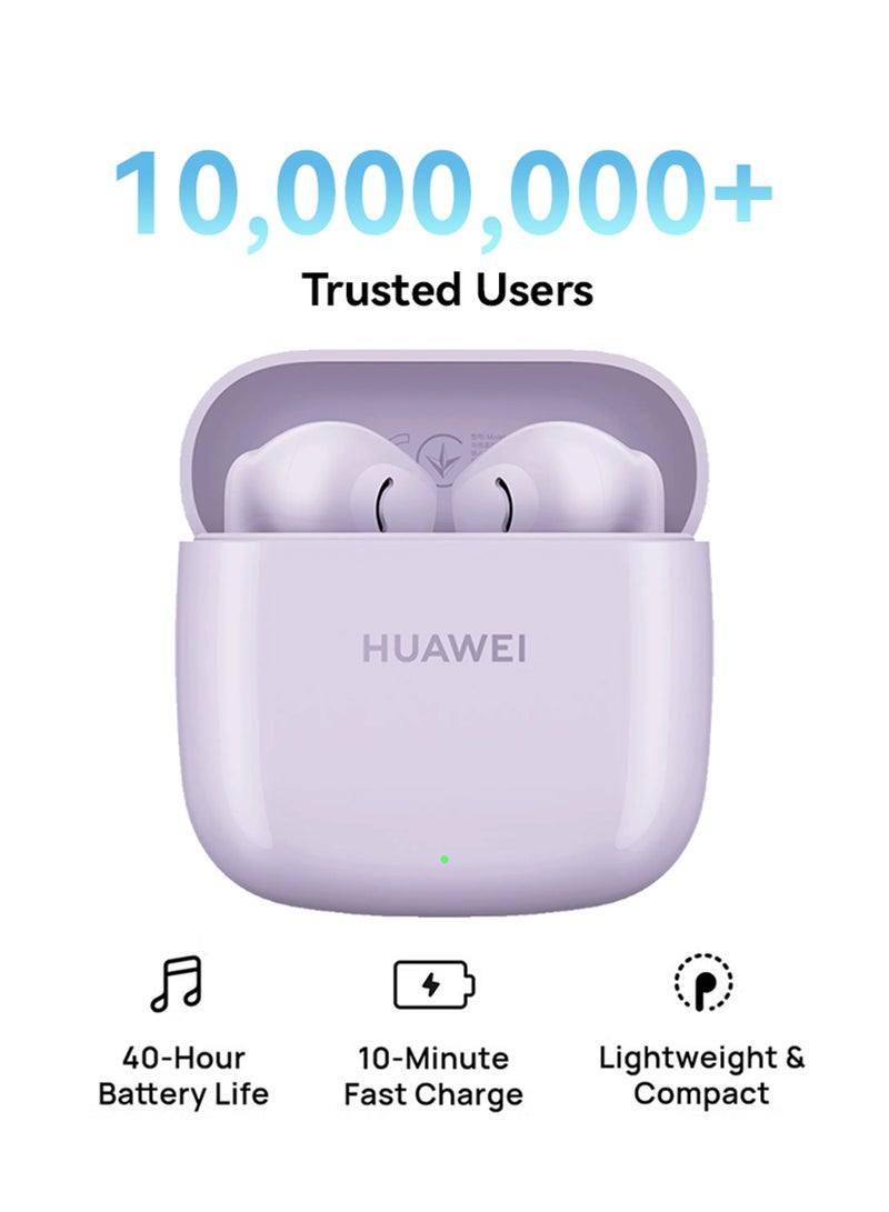HUAWEI FreeBuds SE 2 In-ear Earphones, True Wireless Earbuds, 40-Hour Battery Life, IP54 Water and Dust Proof, Compact and Comfortable, Purple - Image 1