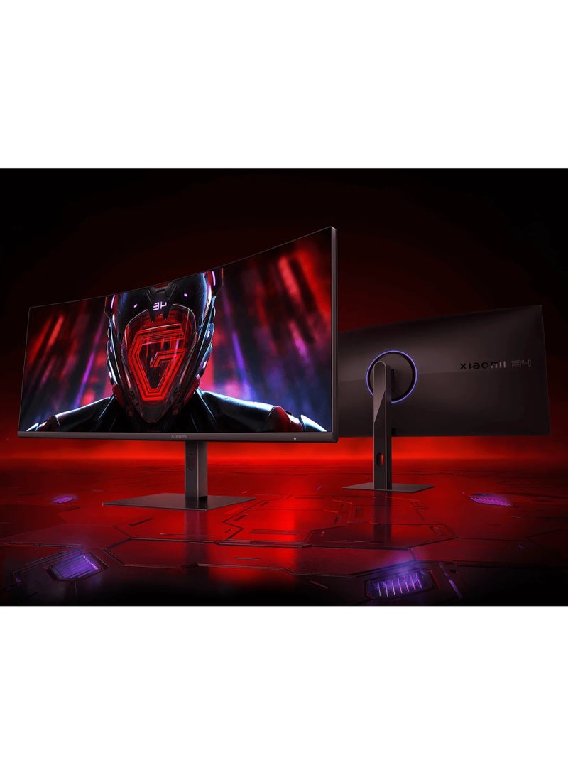 Xiaomi - 34 inch MI Curved Gaming Monitor G34WQi  1ms Fast Response 21:9 180Hz High Refresh Rate 1500R Curvature WQHD 3440x1440 Resolution sRGB Wide Colour Gamut Free-Sync C34WQBA-RGGL Global Version Black - Image 1