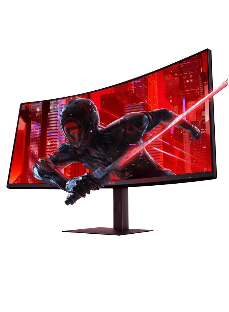 Xiaomi - 34 inch MI Curved Gaming Monitor G34WQi  1ms Fast Response 21:9 180Hz High Refresh Rate 1500R Curvature WQHD 3440x1440 Resolution sRGB Wide Colour Gamut Free-Sync C34WQBA-RGGL Global Version Black - Image 1