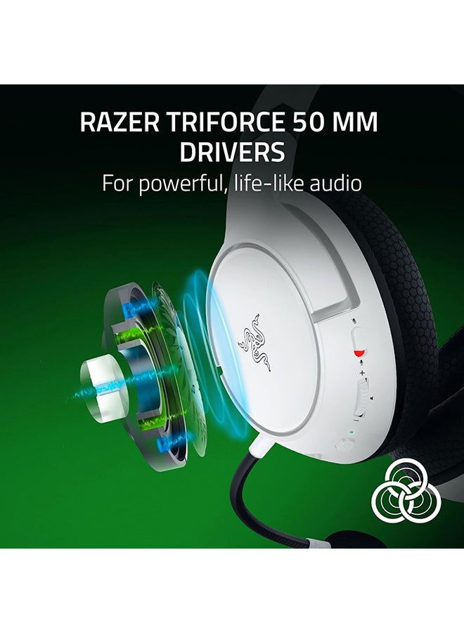 RAZER Razer Kaira HyperSpeed - Wireless Multi-Platform Gaming Headset for Xbox (HyperSpeed Wireless, TriForce 50mm Drivers, HyperClear Cardioid Mic, FlowKnit Memory Foam Cushions) White  - Image 4
