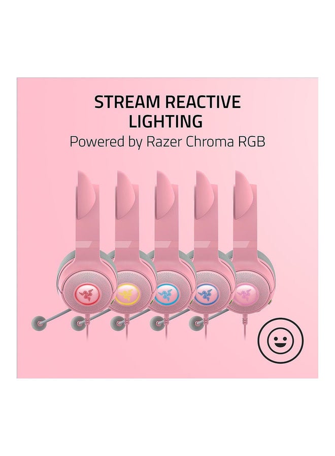 RAZER - Razer Kraken Kitty V2 Pro - Wired RGB Headset with Kitty Ears - Pink - Image 1