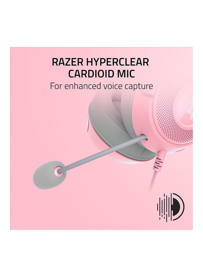 RAZER - Razer Kraken Kitty V2 Pro - Wired RGB Headset with Kitty Ears - Pink - Image 1