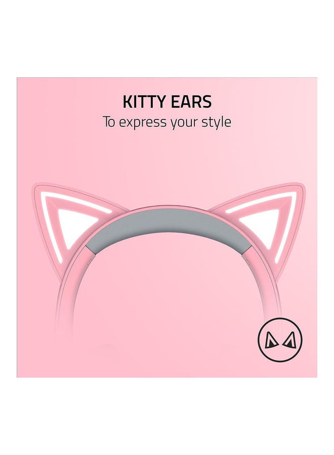 RAZER - Razer Kraken Kitty V2 Pro - Wired RGB Headset with Kitty Ears - Pink - Image 1