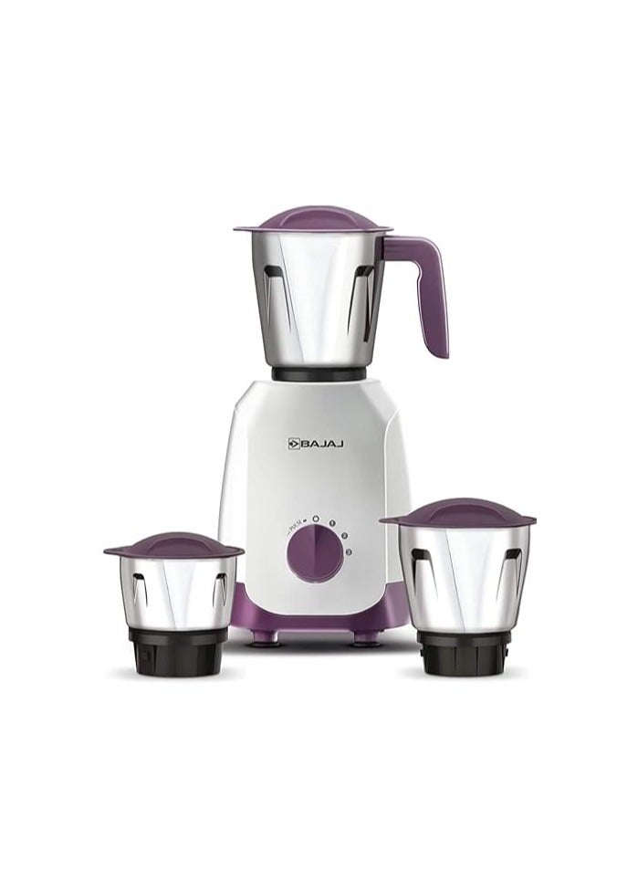 Bajaj New 750W Mixer Grinder with Centrifugal Juicer, 3 Jars for Liquidizing, Wet & Dry Grinding, High-Performance Motor, Stainless Steel Blades | Easy & Efficient Juicing 2.9 L 750 W Ninja Series White/Purple  - Image 1