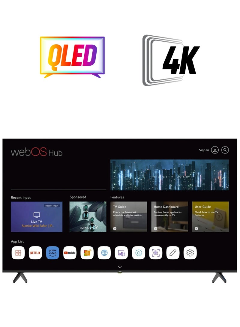 جي في سي تلفزيون ذكي QLED 4K UHD WebOs مقاس 85 بوصة مع جهاز تحكم عن بعد سحري وبلوتوث ونظام صوت دولبي 2024  - Image 1