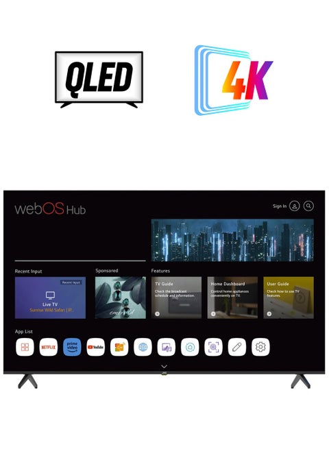 85 Inch Edgeless QLED 4K UHD WebOs Smart TV With Magic Remote, Bluetooth And Dolby Audio 2024 Model LT-85NQ7155 Black