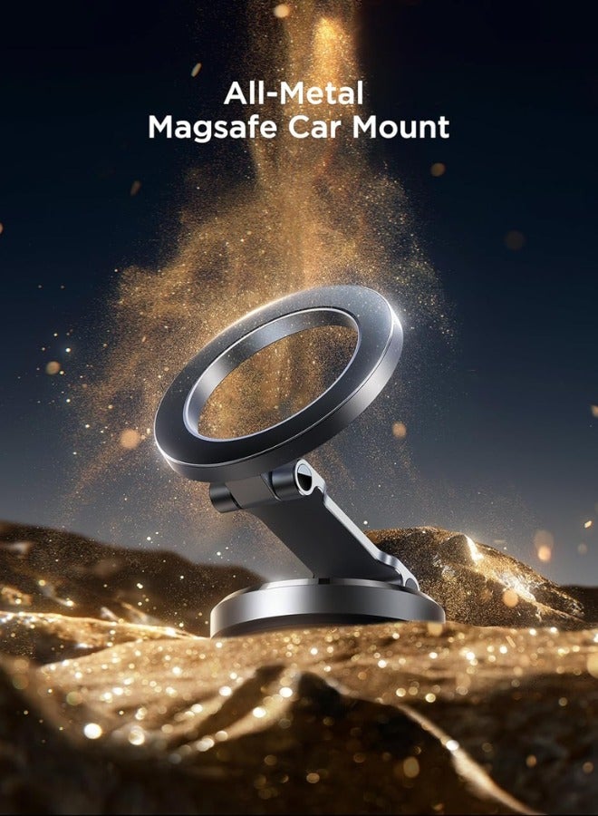 JOYROOM Magsafe Car Mount, 360° Rotation All-Metal Magnetic Phone Holder for Car, Strong Magnets Hands Free iPhone Car Holder Mount for Dashboard Fit for iPhone 15 14 13 Pro Max Plus Grey  - Image 4