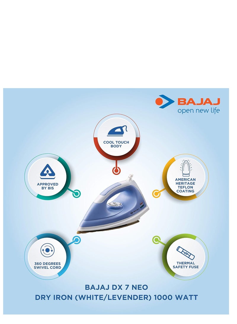 بجاج مكواة جافة DX 7 NEO (أبيض/أرجواني)  - Image 4