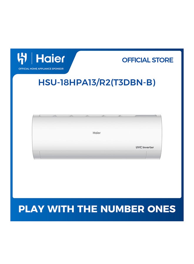 هاير مكيف سبليت بقوة 18000 وحدة حرارية بريطانية، حار وبارد، عاكس عالي الكفاءة، UVC، واي فاي ذكي - Image 1