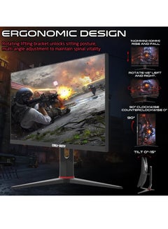 GameOn 27" Inch Call Of Duty Gaming Computer Monitor (1920x1080) Fast IPS, FHD 1080P, 180Hz Refresh Rate, 0.5ms Response Time, LED, HDMI 2.1, 16:9 Wide Screen with Adjustable Stand (Support VRR & PS5) ‎COD27FHD180IPS | Black  - Image 4