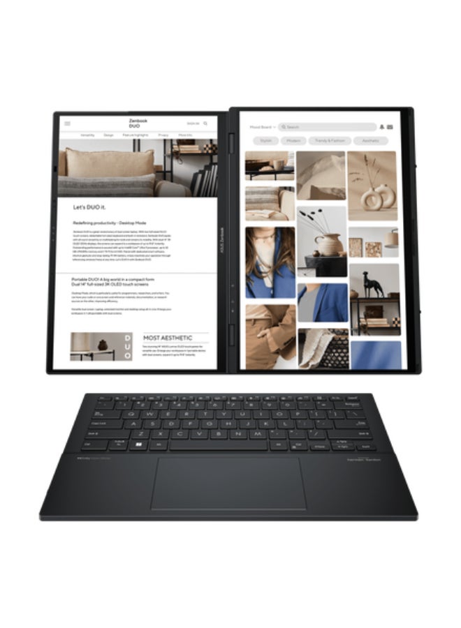 ASUS - Zenbook DUO UX8406-OLED171G Laptop With 14-Inch 3K OLED Display, Core Ultra7-155H Processor/16GB RAM/1TB SSD/Intel Arc Graphics/Windows 11 Home English/Arabic Grey - Image 1
