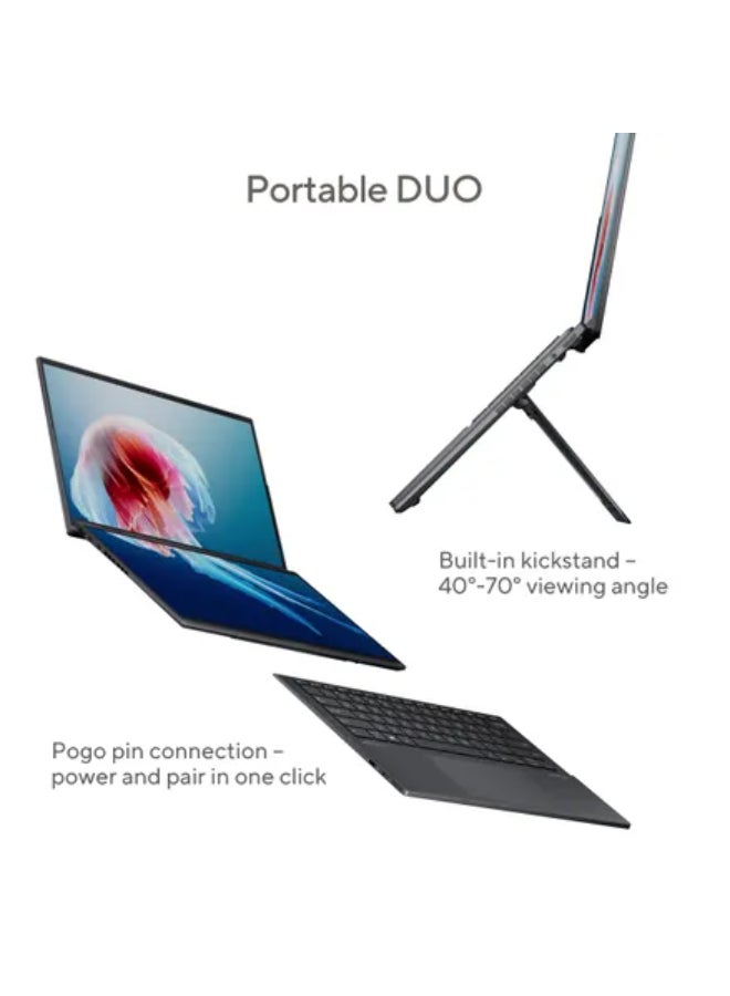 ASUS - Zenbook DUO UX8406-OLED171G Laptop With 14-Inch 3K OLED Display, Core Ultra7-155H Processor/16GB RAM/1TB SSD/Intel Arc Graphics/Windows 11 Home English/Arabic Grey - Image 1
