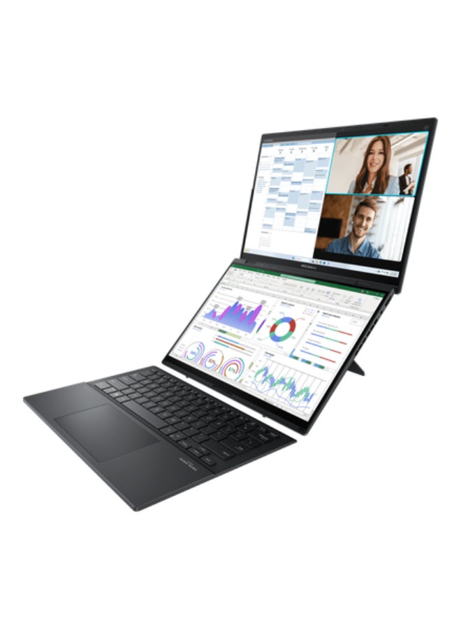 ASUS - Zenbook DUO UX8406-OLED171G Laptop With 14-Inch 3K OLED Display, Core Ultra7-155H Processor/16GB RAM/1TB SSD/Intel Arc Graphics/Windows 11 Home English/Arabic Grey - Image 1