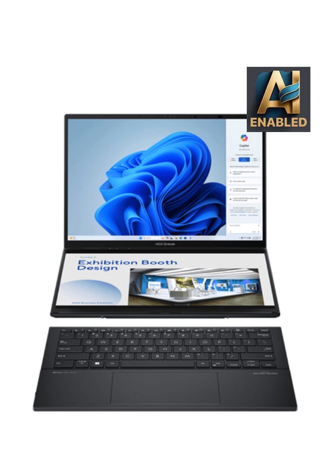 ASUS - Zenbook DUO UX8406-OLED171G Laptop With 14-Inch 3K OLED Display, Core Ultra7-155H Processor/16GB RAM/1TB SSD/Intel Arc Graphics/Windows 11 Home English/Arabic Grey - Image 1
