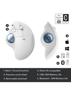 Logitech ERGO M575 Wireless Trackball Mouse Easy thumb control, precision and smooth tracking, ergonomic comfort design, for Windows, PC and Mac with Bluetooth and USB capabilities  - Image 5