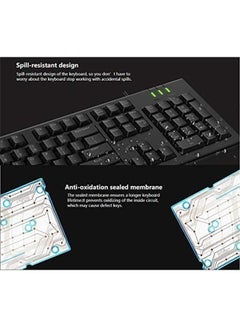 Rapoo NK1900 Wired Keyboard with USB Connectivity, 1.5m Cable Length, Spill Resistant, Laser Carved Keycap, English-Arabic Layout, AR_12387 Black  - Image 3