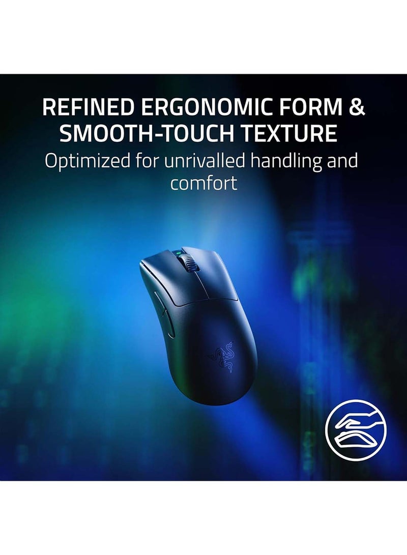 RAZER - DeathAdder V3 Pro Wireless Gaming Mouse + Hyperpolling Wireless Dongle: 63g Ultra Lightweight - Focus Pro 30K Optical Sensor - Optical Switches Gen-3-5 Programmable Buttons - Black - Image 1