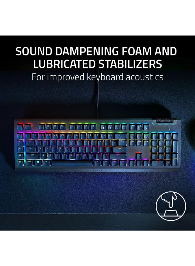 Razer BlackWidow V4 X - Mechanical Gaming Keyboard: Green Switches Tactile & Clicky - 6 Dedicated Macro Keys - Chroma RGB - Doubleshot ABS Keycaps - Media Controls - Sound Dampening & Stabilizers - Black - Image 2