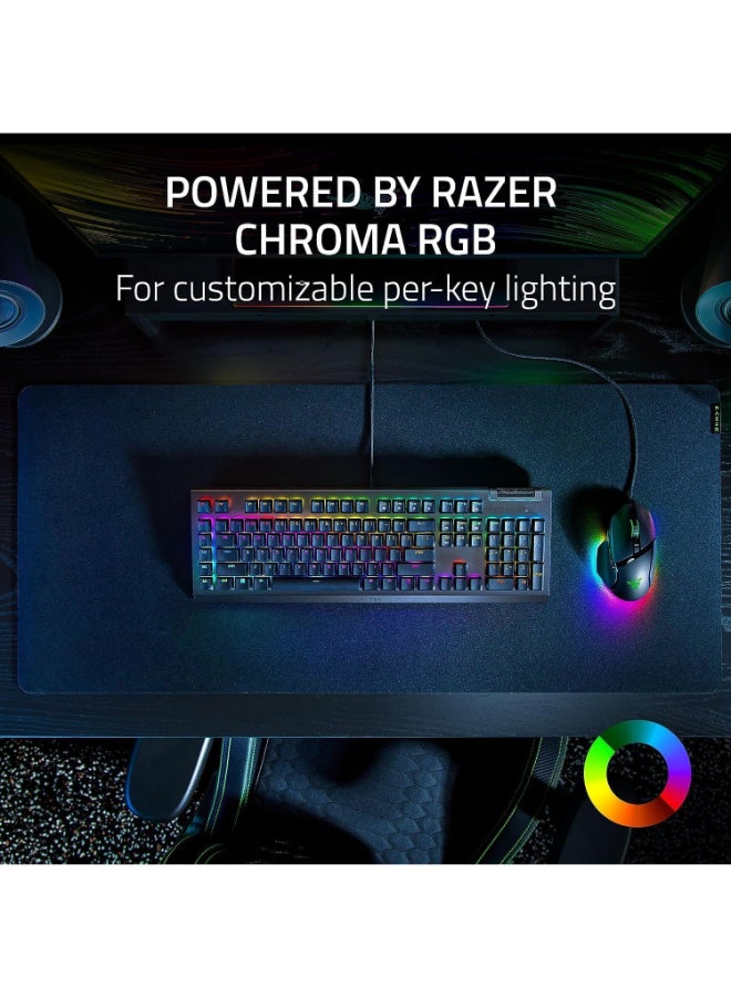 Razer BlackWidow V4 X - Mechanical Gaming Keyboard: Green Switches Tactile & Clicky - 6 Dedicated Macro Keys - Chroma RGB - Doubleshot ABS Keycaps - Media Controls - Sound Dampening & Stabilizers - Black - Image 3