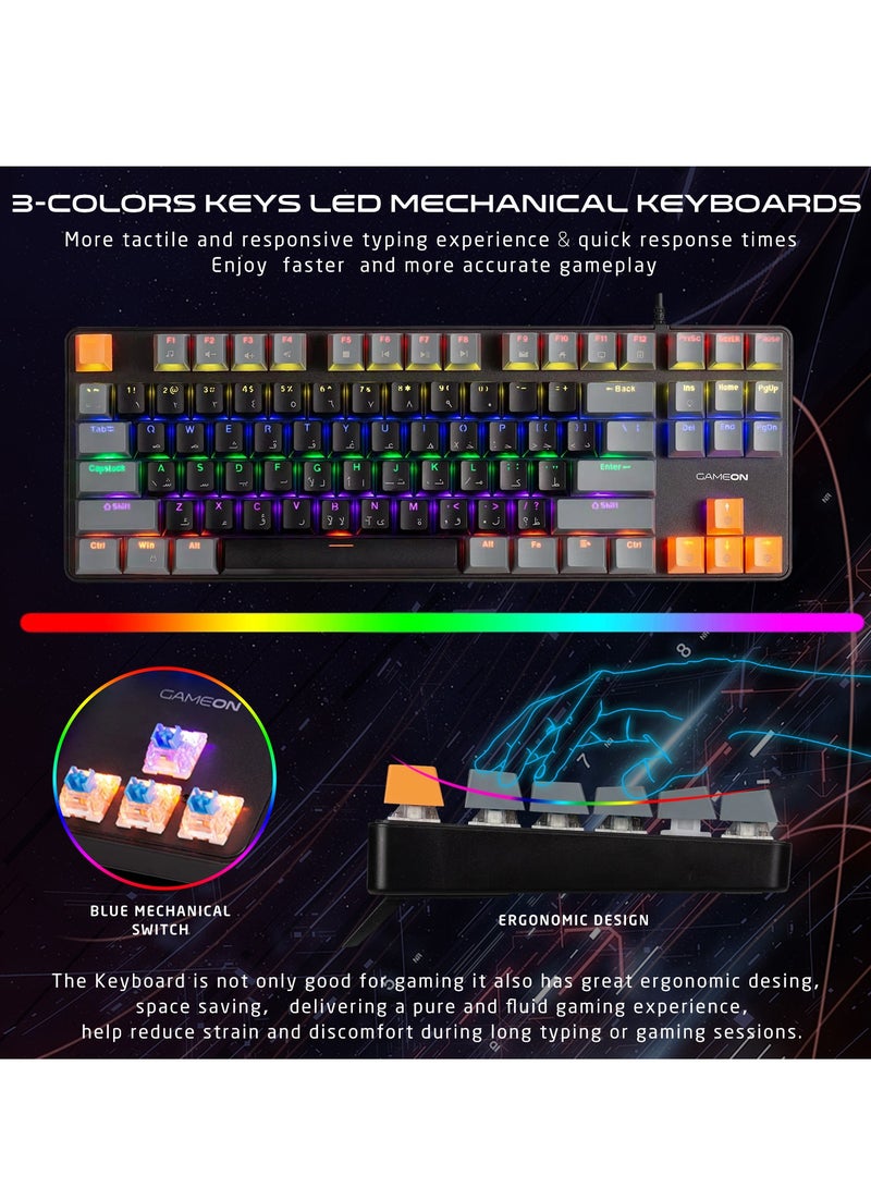 GAMEON VIPER X All In One Gaming Bundle Mechanical Keyboard Headset Mouse And Mousepad RGB Backlit USB Connectivity For PC Gamers Multicolour - Image 3