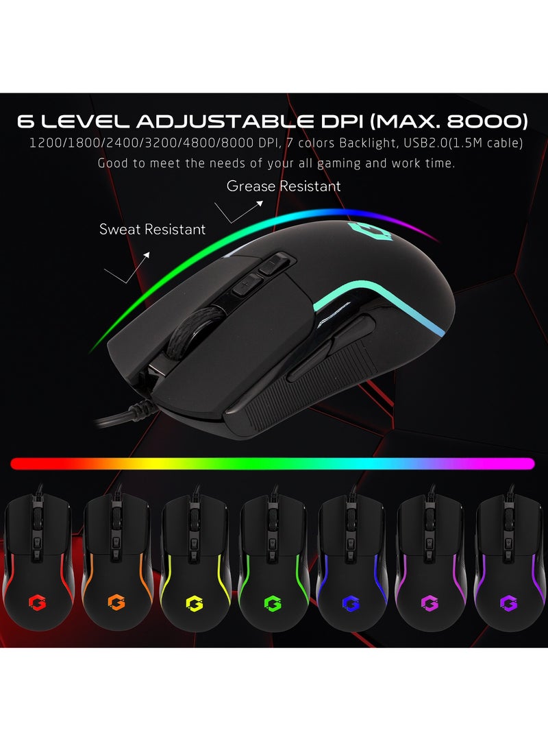جايم أون - لوحة مفاتيح ميكانيكية للألعاب ولوحة ماوس وسماعة رأس لوحة ماوس VIPER XI، مجموعة ألعاب شاملة - Image 1