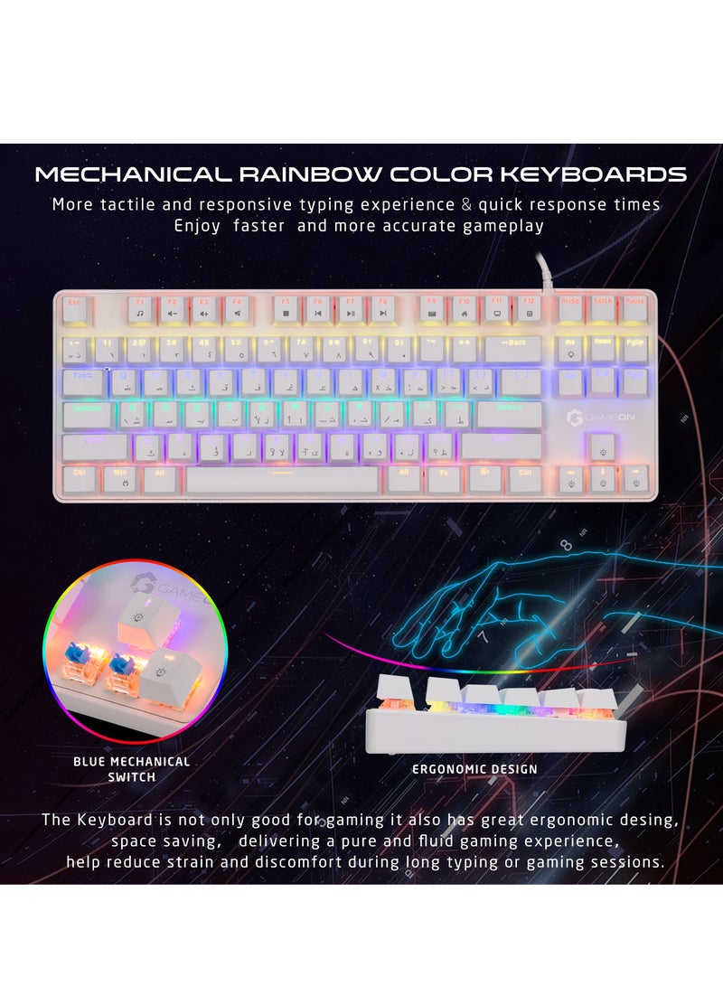 GameOn - VIPER XA All In One Artic Series Gaming Bundle Mechanical Keyboard Headset Mouse And Mousepad White - Image 1