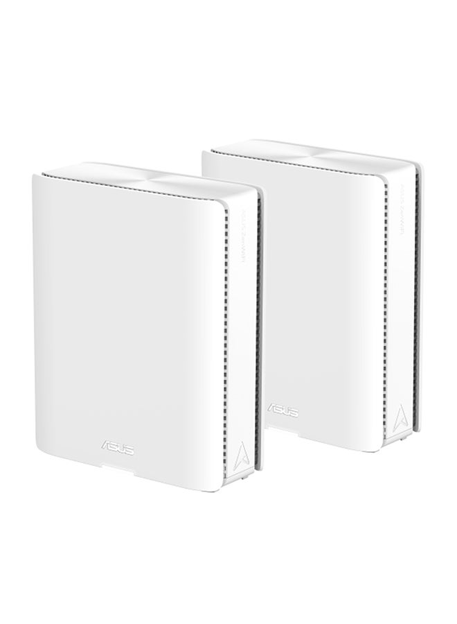 ASUS BE25000 Quad Band WiFi 7 (802.11be) Mesh Router, Coverage up to 8000 sq. ft., Dual 10G ports, Smart Home Master with multi-SSID for IoT,AiMesh White - Image 1