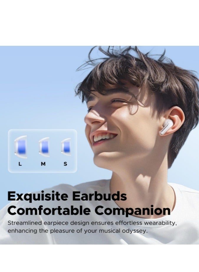 SoundPEATS - Clear Wireless Earbuds, In-ear Earphones Bluetooth 5.3, 40 Hours Playback Time, 12mm Driver And Dual Microphone With ENC For Clear Calls, Game Mode, App Control White - Image 1