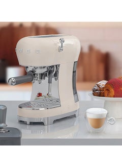 smeg 50s Style Espresso Coffee Machine 1.1 L 1450 W ECF02CRAU Cream  - Image 2