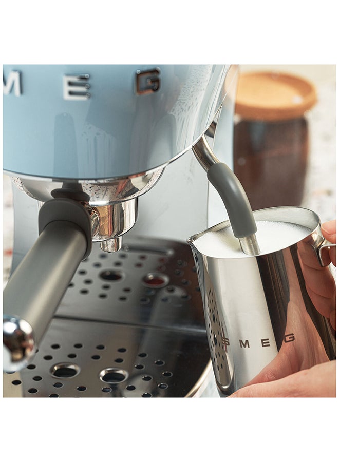 smeg - 50s Style Espresso Coffee Machine 1.1 L 1450 W ECF02PBAU Pastel Blue - Image 1