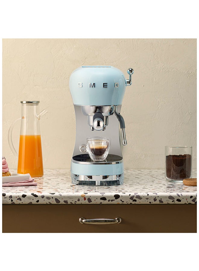 smeg - 50s Style Espresso Coffee Machine 1.1 L 1450 W ECF02PBAU Pastel Blue - Image 1