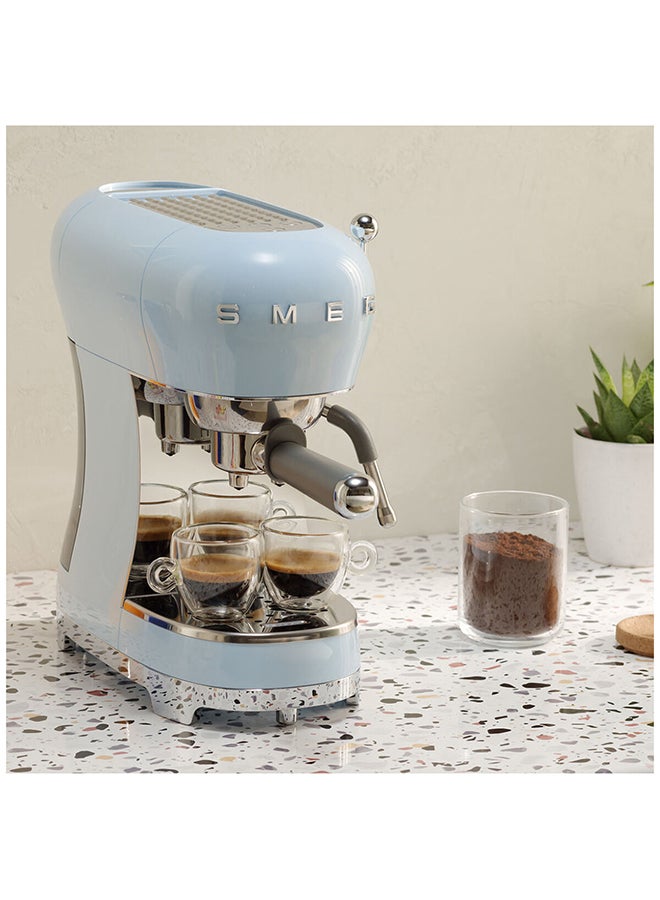 smeg - 50s Style Espresso Coffee Machine 1.1 L 1450 W ECF02PBAU Pastel Blue - Image 1
