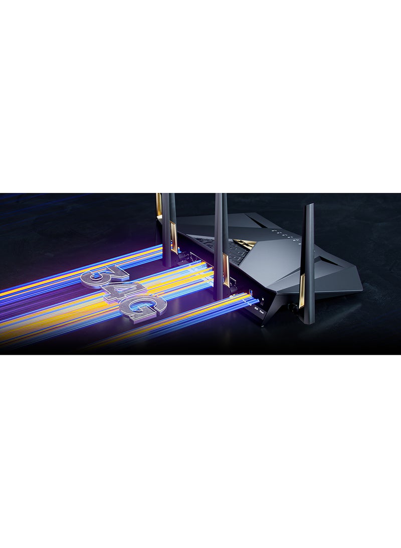 ASUS - RT-BE88U Dual-band WiFi 7 AiMesh Extendable Performance Router, 4K-QAM, MLO, Dual 10G ports, SFP+, Four 2.5G ports, Four 1G ports, 34G WAN/LAN capacity, Subscription-free network security, VPNs Black - Image 1