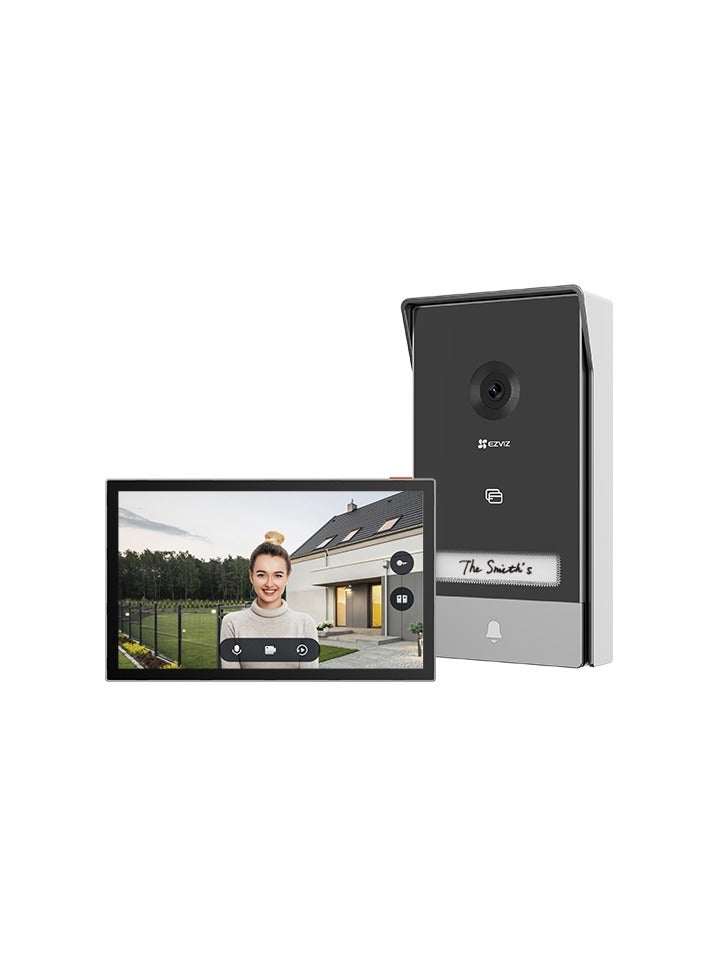 EZVIZ - HP7 2K Smart Home Video Doorphone, 2K Resolution, 7-Inch Color Touch Screen, Remote Door/Gate Unlock, 2-Wire, Smart Human Motion Detection, Two-Way Talk (Supports Voice Changer Feature), Supports 2.4 / 5 GHz Dual-Band Wi-Fi, Weatherproof Design - Image 1