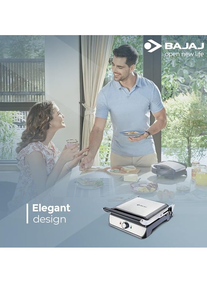 بجاج Majesty Grill Ultra 4-Slice Sandwich Maker, 180° Open Grill, Adjustable Temperature, Floating Hinge for Paninis & Toasts, Drip Oil Collector, Non-Stick Plates | Efficient Design 2000 W Majesty Black - Image 4