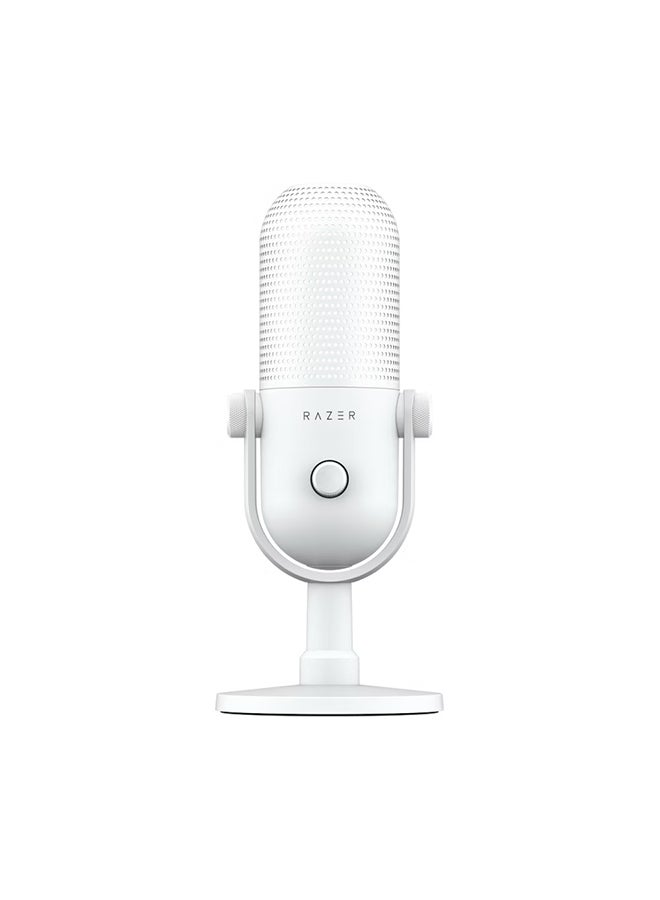 RAZER Razer Seiren V3 Chroma RGB USB Microphone: Stream & Game Reactive Lighting - Tap-to-Mute Sensor - Condenser Mic - Digital Gain Limiter & Shock Absorber - PC, Discord, OBS Studio, XSplit - White  - Image 3