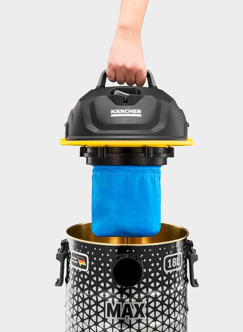 KARCHER - Drum Vacuum Cleaner Dvac 1500W, Convienient, Dyanmic Design, 7 Accessories Included 18 L 1500 W DVAC AE Black - Image 1