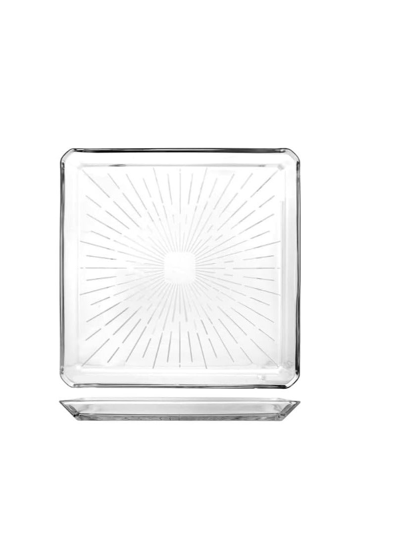 Pasabahce Madlen Square Service Plate (24cm*24cm)- Turkey Made clear 24cm*24cmcm - Image 1