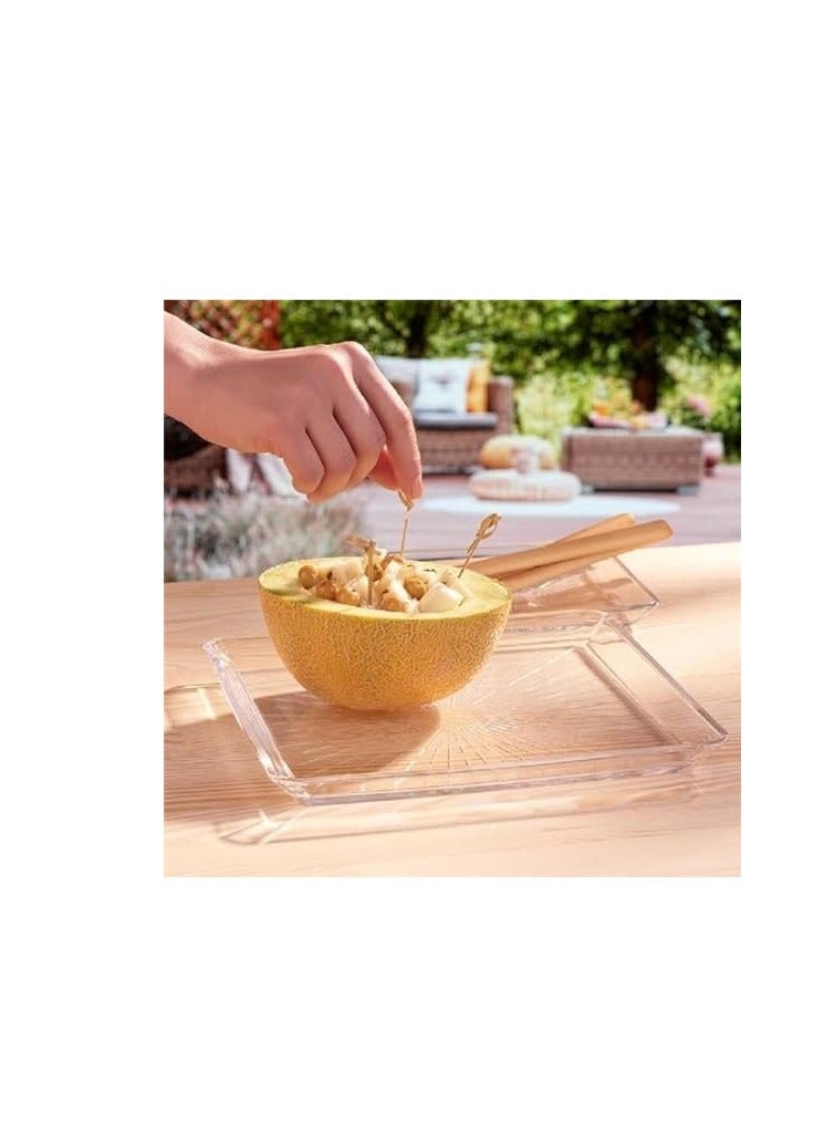 Pasabahce Madlen Square Service Plate (24cm*24cm)- Turkey Made clear 24cm*24cmcm - Image 5