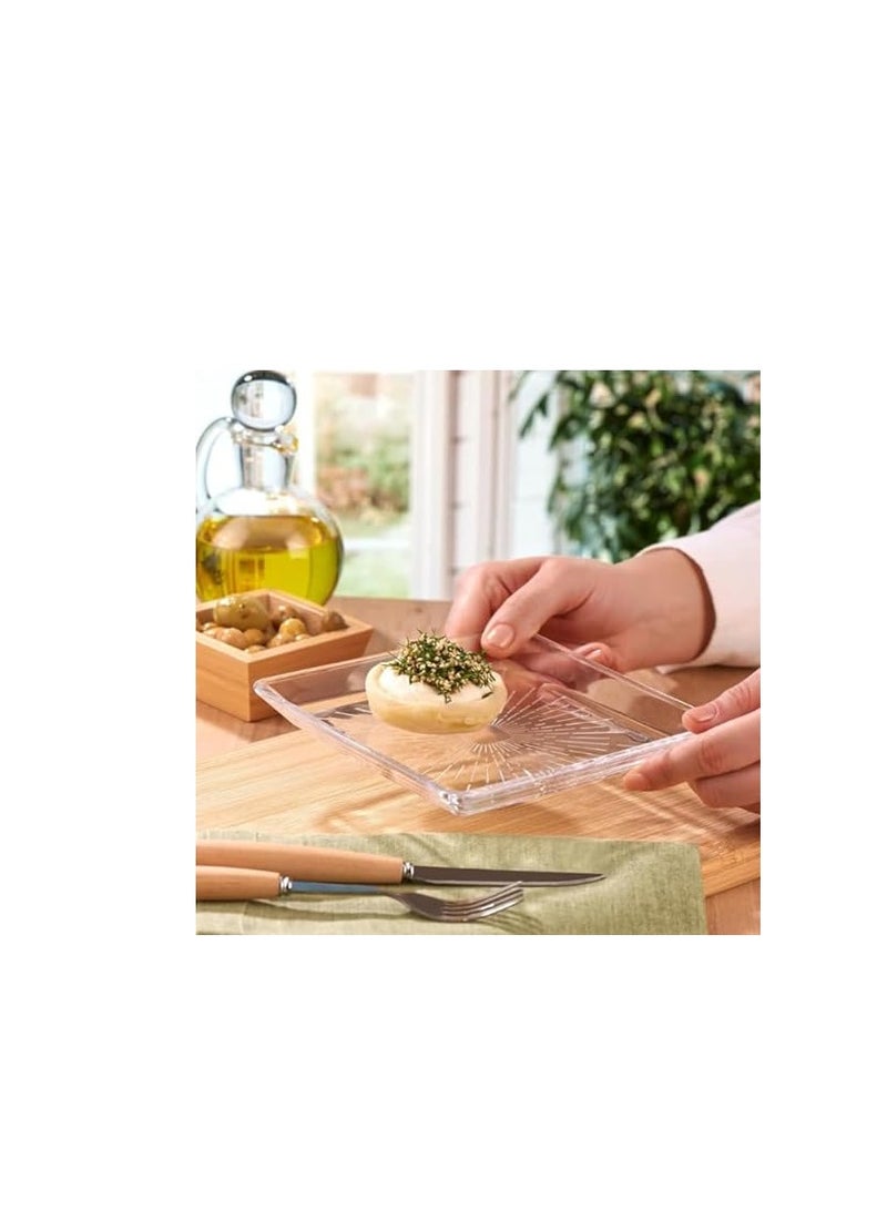 Pasabahce Madlen Square Service Plate (24cm*24cm)- Turkey Made clear 24cm*24cmcm - Image 3