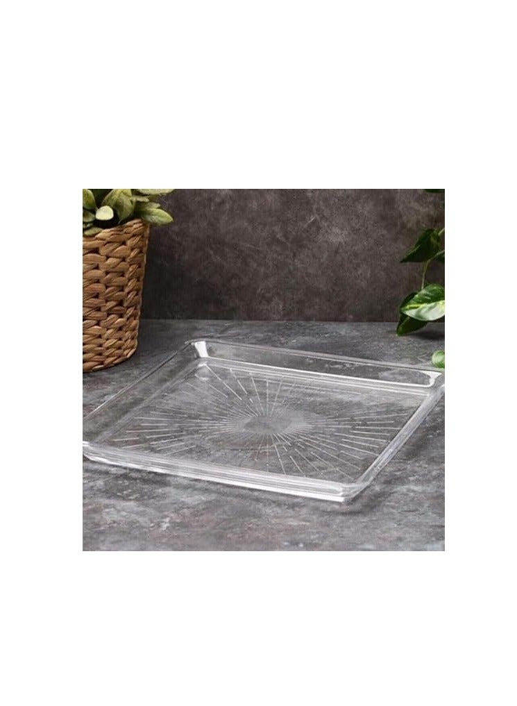 Pasabahce Madlen Square Service Plate (24cm*24cm)- Turkey Made clear 24cm*24cmcm - Image 2