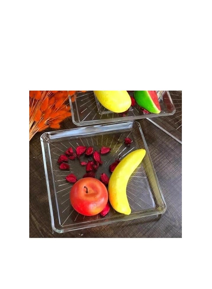 Pasabahce Madlen Square Service Plate (24cm*24cm)- Turkey Made clear 24cm*24cmcm - Image 4