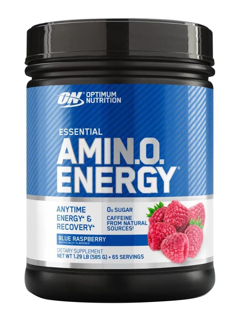 Optimum Nutrition Amino Energy - Pre Workout With Green Tea, Bcaa, Amino Acids, Keto Friendly, Green Coffee Extract, Blue Raspberry - 585 gm, 65 Servings  - Image 1