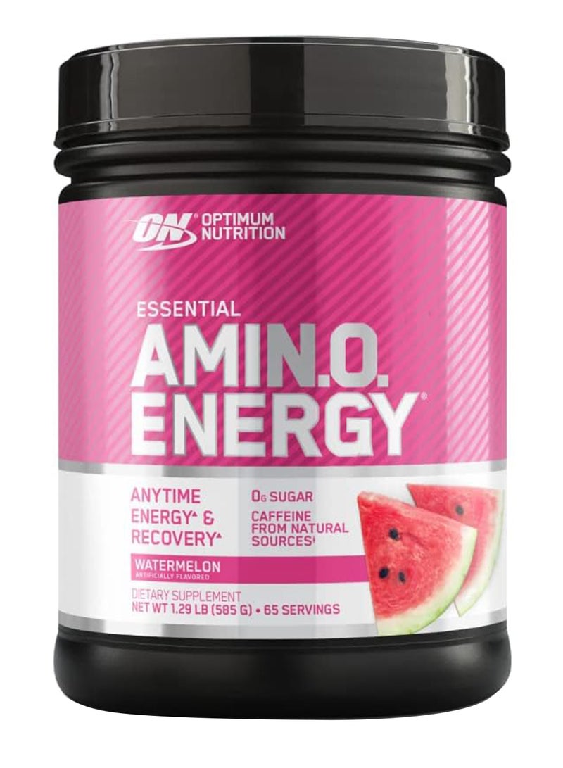 Optimum Nutrition - Amino Energy - Pre Workout With Green Tea, Bcaa, Amino Acids, Keto Friendly, Green Coffee Extract, 0 Grams of Sugar, Anytime Energy Powder - Watermelon - 585 gm, 65 Servings - Image 1